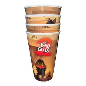 NEW!!! Limited Edition Set of 4 The bad guys 2 the Movie Cups